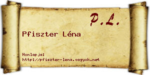 Pfiszter Léna névjegykártya